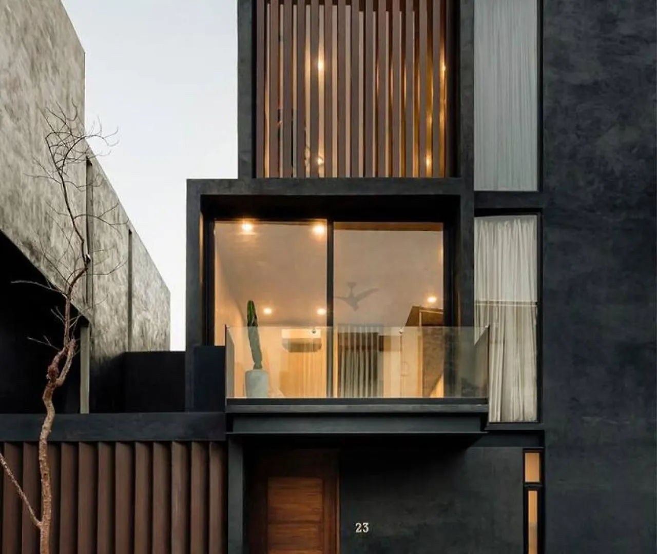 Mar Y Miel Noir Modern Appartement Tulum Pueblo Mexico